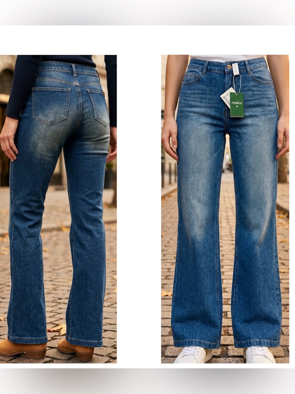 HALARA Women’s Sz S Medium Blue High-Rise Boot cut Jeans NWT